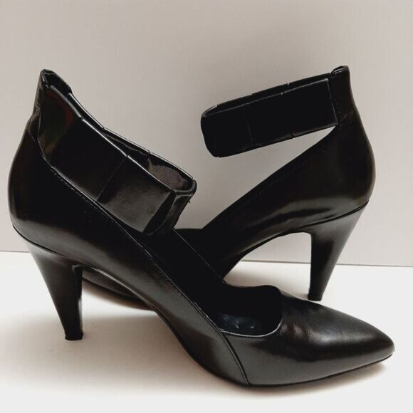 NINE WEST PrepSchool Ankle Strap Pointy Toe High Heel Pumps Black Sz 8.5 M - Picture 12 of 16
